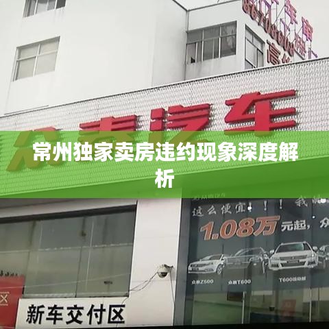 常州独家卖房违约现象深度解析
