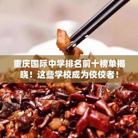 重庆国际中学排名前十榜单揭晓!这些学校成为佼佼者!