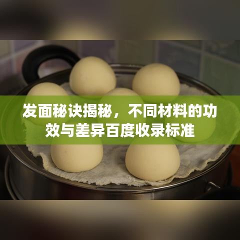 发面秘诀揭秘,不同材料的功效与差异百度收录标准