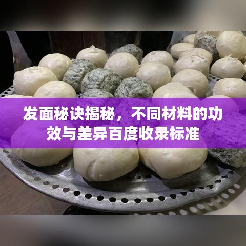 发面秘诀揭秘,不同材料的功效与差异百度收录标准